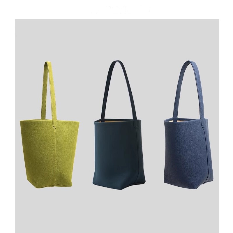 Row Style Women's Bag, Bucket Bag, Meaty Style, Minimalist Style, Avocado Green, Lychee Pattern, Imported Genuine Leather Shoulder Bag Row Style Women's Bag, Bucket Bag, Meaty Style, Minimalist Style, Avocado Green, Lychee Pattern, Imported Genuine Leather Shoulder Bag