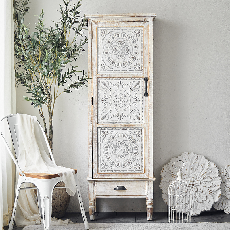 Retro American porch cabinet homestay decorative cabinet wall side cabinet made old dining cabinet solid wood living room storage storage cabinet