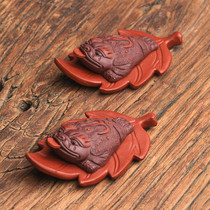 Overnight Storm Rich Purple Sand Leaves Golden Toad Tea Flattering toad Yixing Sculpture Tea Set Handicraft