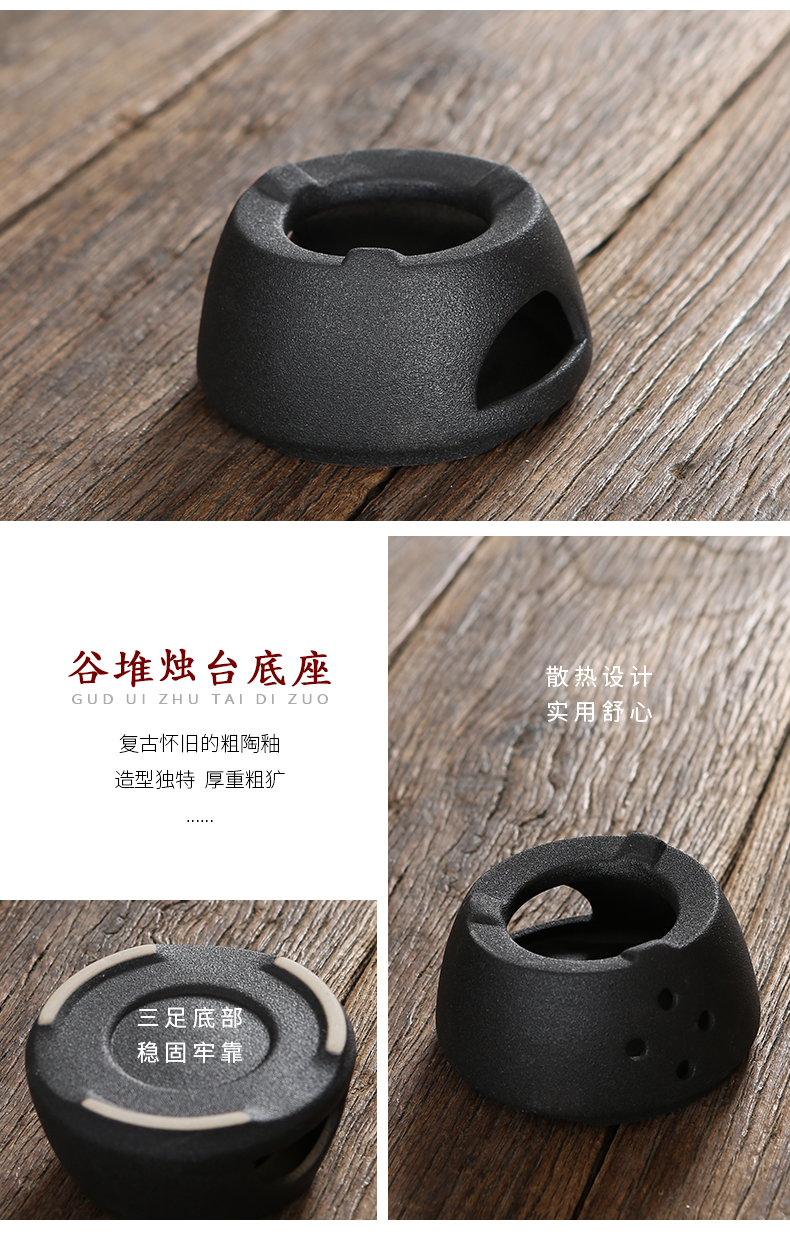Japanese based coarse pottery restoring ancient ways of household heating base warm tea ware ceramic tea warmers teapot tea idea for insulation base