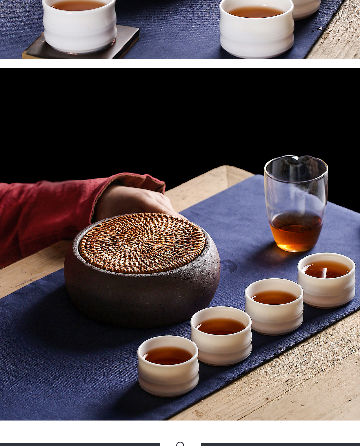 Japanese the cane top service up thick clay POTS bearing ceramic pot small dry terms tray mat kung fu tea tea accessories storage units