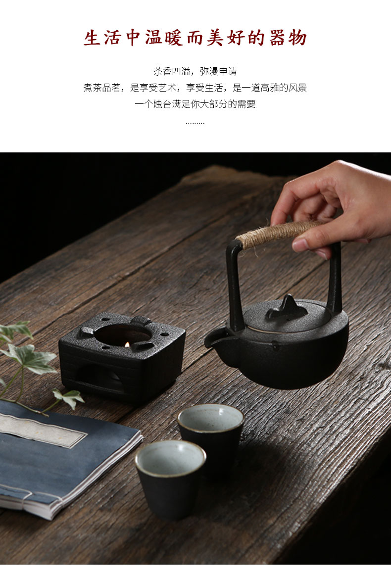 Japanese based coarse pottery restoring ancient ways of household heating base warm tea ware ceramic tea warmers teapot tea idea for insulation base