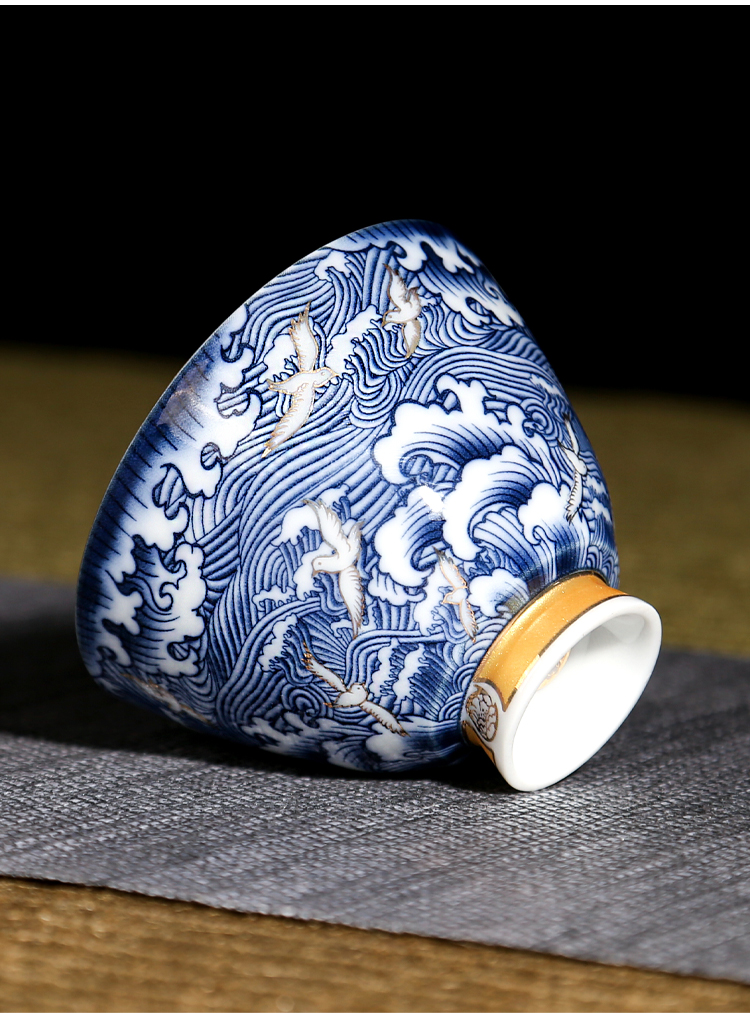 Japanese tasted silver gilding koubei small cup 999 sample tea cup with silver checking ceramic kung fu master cup home