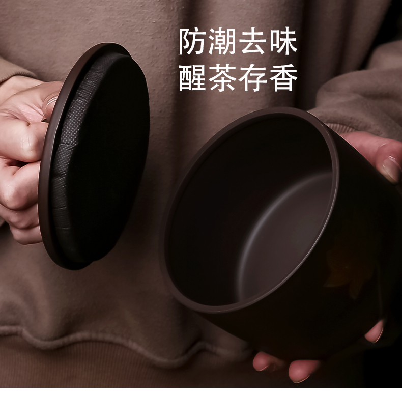 Violet arenaceous caddy fixings kung fu tea set home puer tea pot seal storage tanks tea accessories store tea