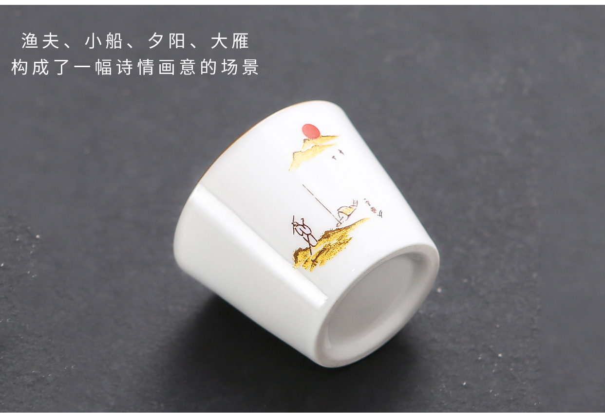 Dehua white porcelain sample tea cup tea masters cup kung fu tea set small cup fresh ceramic cup package mail