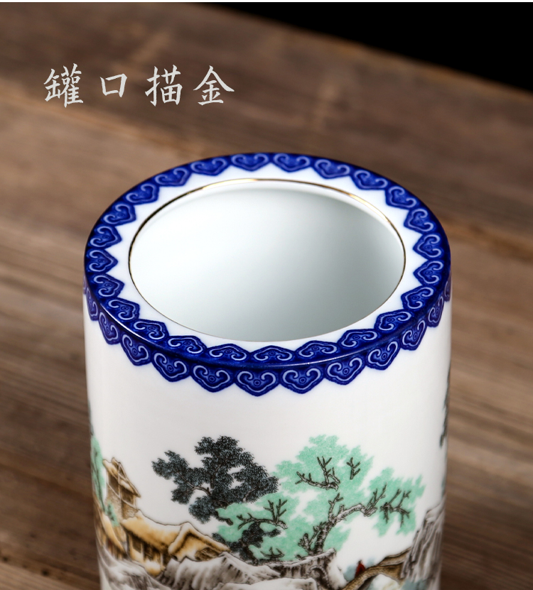 The ceramic tea canister creative move fashion puer tea tea cake box to receive medium size seal pot moistureproof box