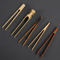 Yellow bamboo made of bamboo tea clip bamboo tea cup clip anti-scalding bamboo clamp utilita tea with tea table Tweezers Tea Dao 6 Gentleman Accessories