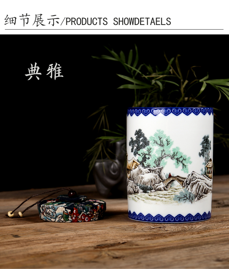 The ceramic tea canister creative move fashion puer tea tea cake box to receive medium size seal pot moistureproof box