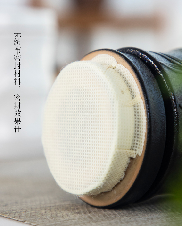 Corrugated black ceramic seal size box of storage tank pu 'er tea caddy fixings portable storage POTS tea accessories