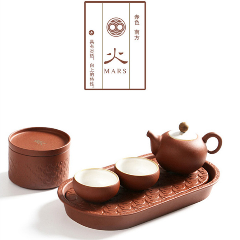 Ceramic kung fu tea set gift tea set a pot of office home five lines of two cups of tea set