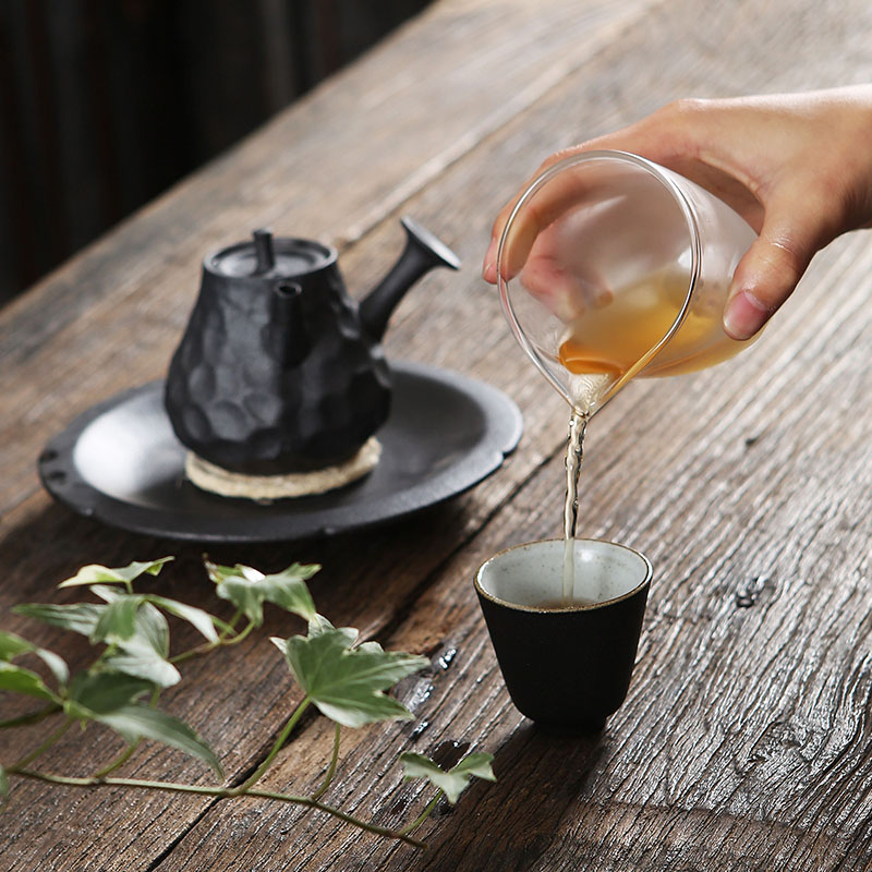 Travel to crack a cup of black tea suit household is suing portable kung fu tea glass teapot to warm tea stove type