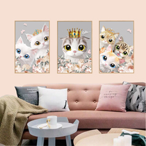 Sofa bedroom background wall creative decoration self-dip waterproof cute cat stickers flat simple modern decoration stickers