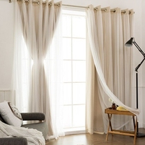 Curtain blackout style Nordic simple hollow star double bedroom girl bay window cloth gauze starry sky living room one