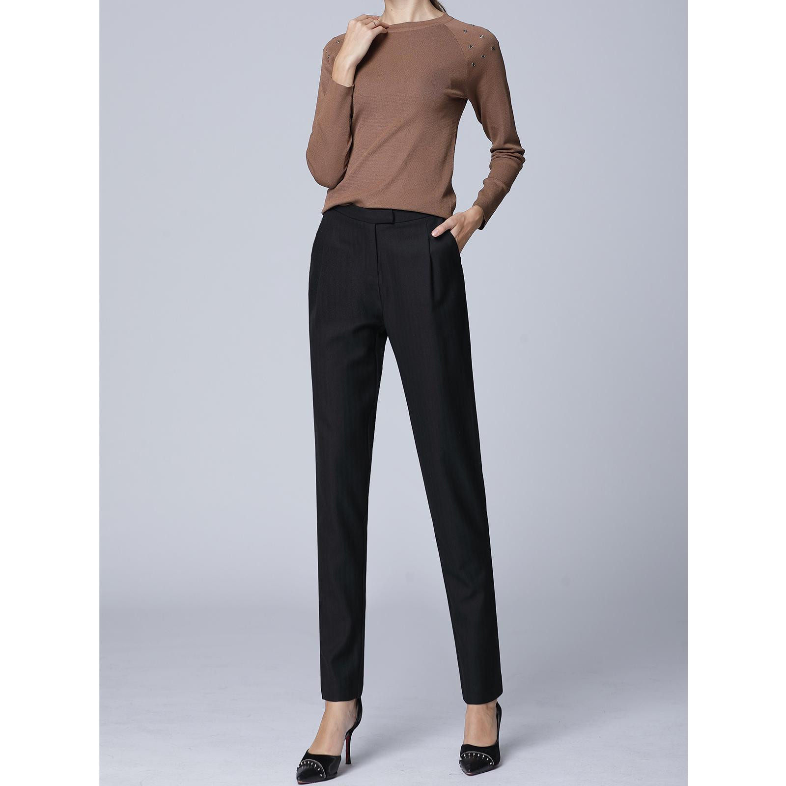 Spring autumn New pituitary taller 175 women pants Harun long pants lengthened tapered pants work with high waist and old daddy pants