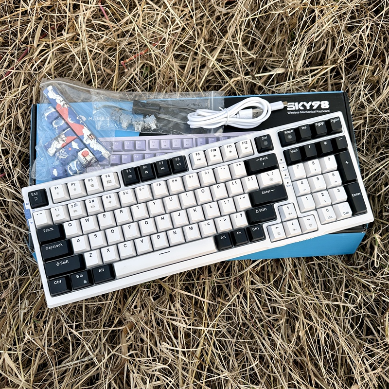 Clearance Stock Customized Gas Mk98 Three-Mode Mechanical Keyboard Mahjong Sound Bluetooth Wireless Hot-Swappable Gaming Keyboard