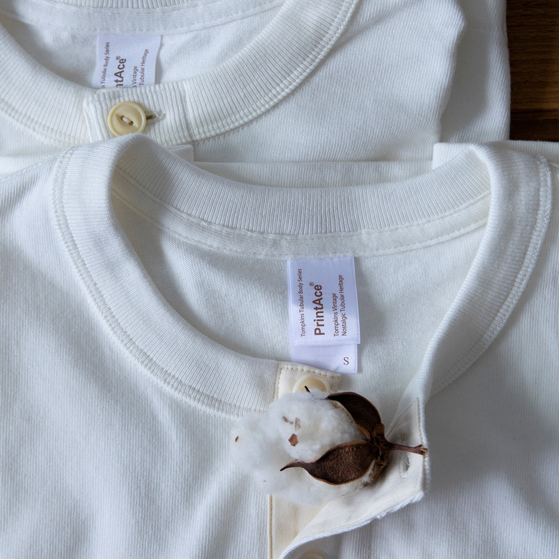 Old-Fashioned Seamless Tube Knit, Heavy Cotton, American Retro Henry Collar Short-Sleeve T-Shirt, Loose Fit for Men and Women, Suitable for Spring and Autumn