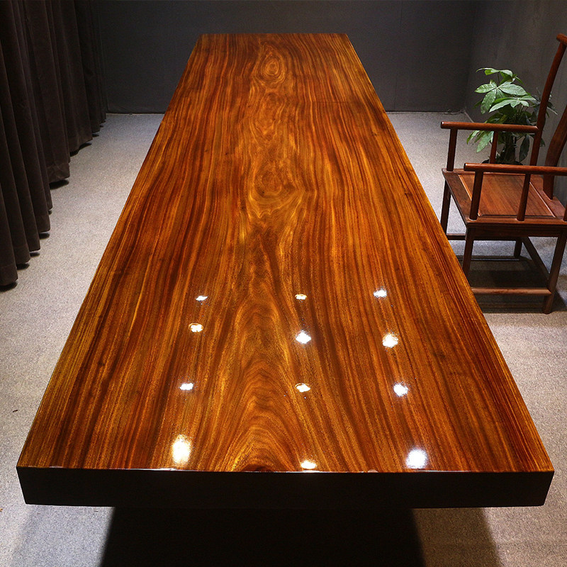 Size: 430 * 106 * 10 5 Okan solid wood large plate tea table tea table log office desk meeting table clear cabin