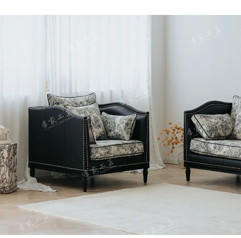 Ретро диван из натурального дерева, ткань для гостиной, французский стиль, в американском стиле 