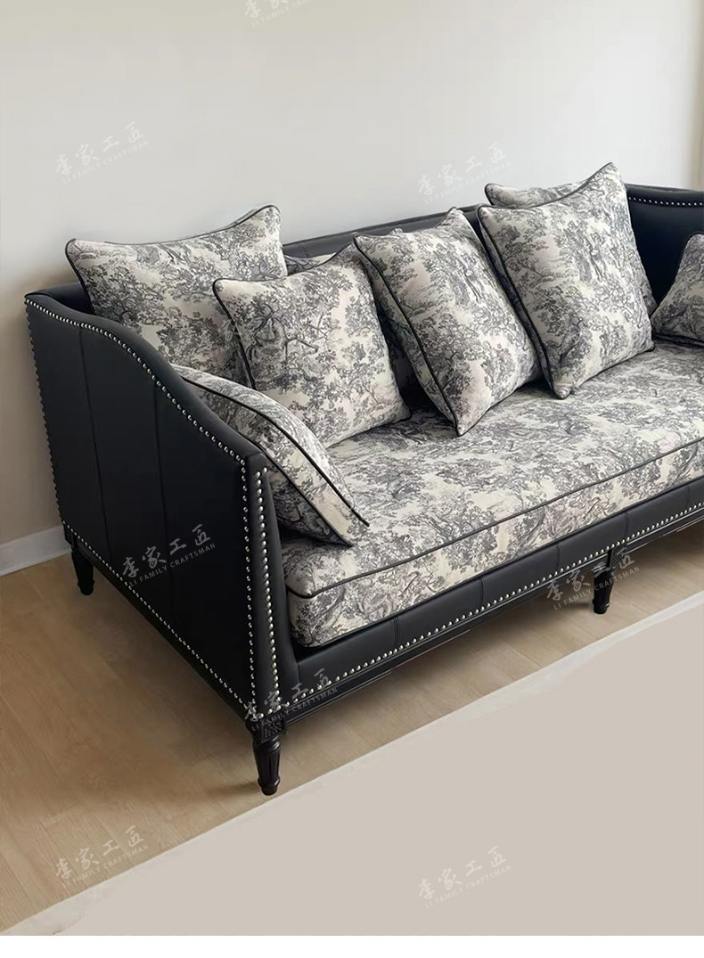 Ретро диван из натурального дерева, ткань для гостиной, французский стиль, в американском стиле 