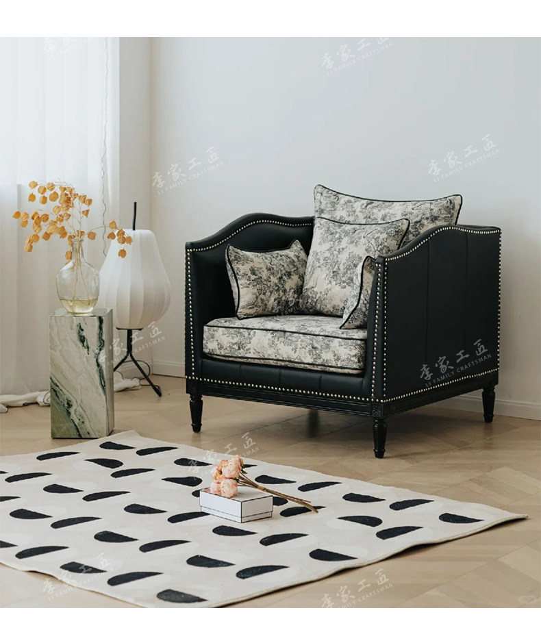 Ретро диван из натурального дерева, ткань для гостиной, французский стиль, в американском стиле 