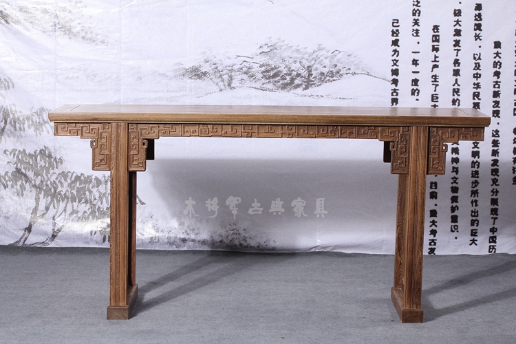 Gỗ Mahogany Trung Quốc trường hợp gỗ rắn trường hợp cho bàn khắc hoa hiên bàn gà cánh gỗ trường hợp đầu phẳng trường hợp hương - Bàn / Bàn 	bàn an gỗ tân cổ điển	
