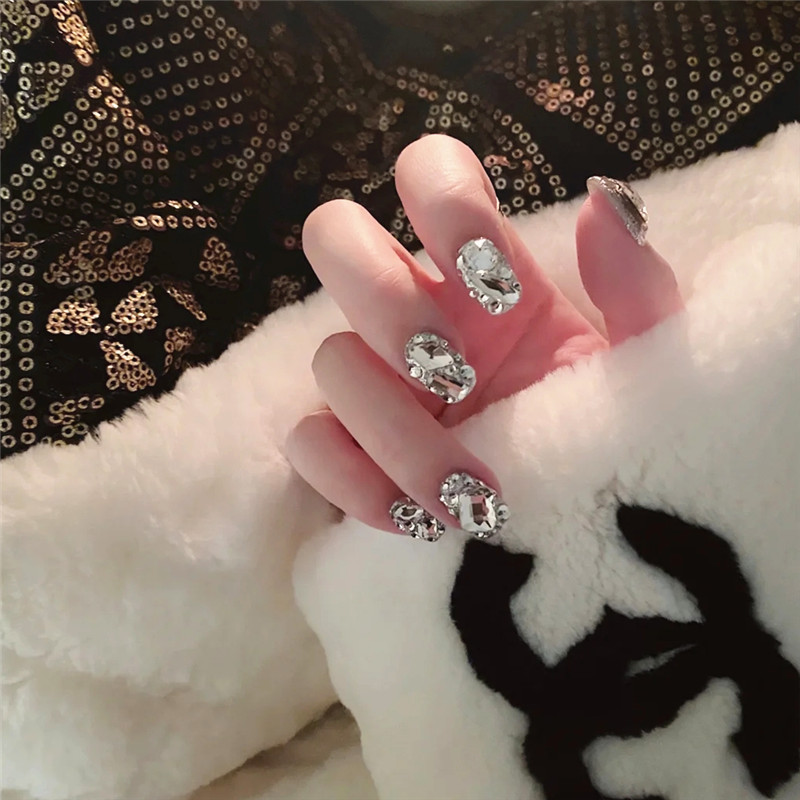 Removable Wearable Nail Phototherapy Finished Product, Versatile Full Diamond Handmade Phototherapy Finished Nail Product, Fake Nail Patches