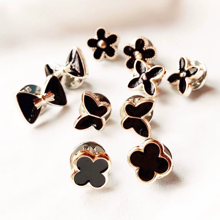 Phiên bản Hàn Quốc của kim nữ nút cổ áo chống ánh sáng áo len cổ áo cardigan cổ áo pin khuy măng sét phụ kiện áo len ghim cài áo ngọc trai