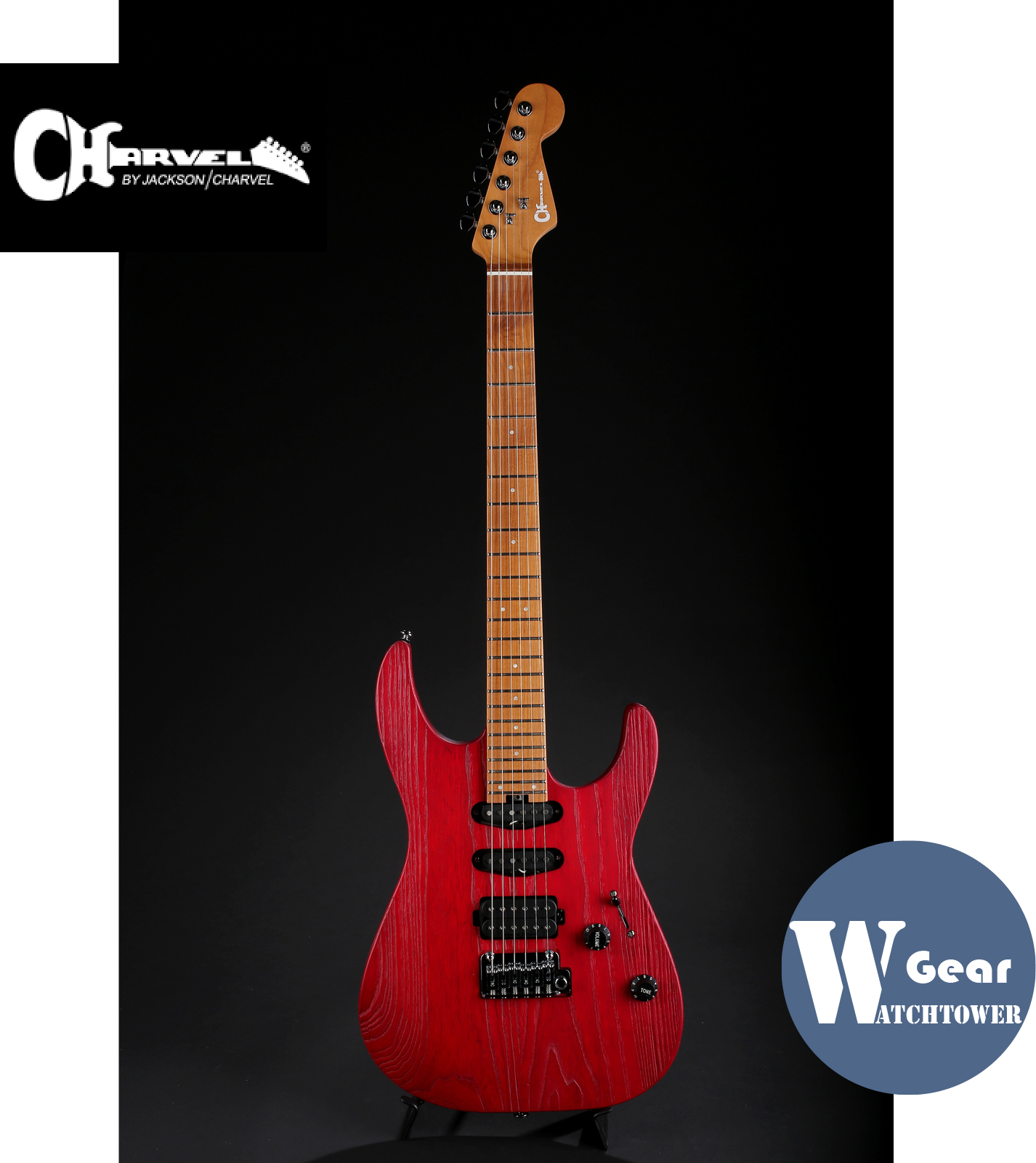 Spot Charvel Pro-Mod DK24 HSS 2PT CM ASH Red New Cen Wood body electric Guitar