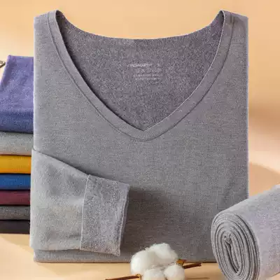 De velvet no trace hair clothes men plus velvet thick autumn winter long sleeve T-shirt thermostatic fever autumn suit base shirt