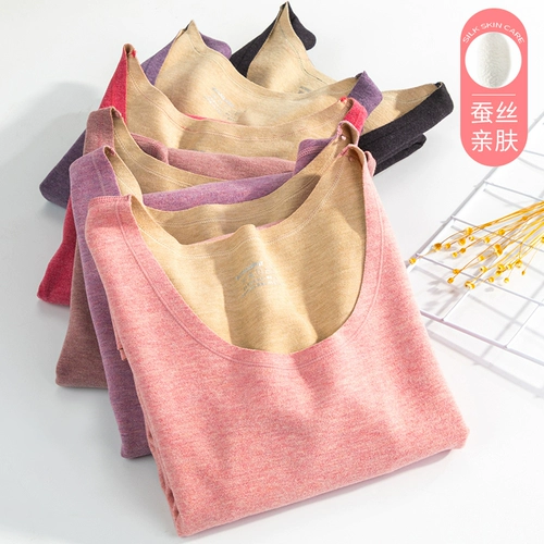 Шелковый приятный телу утепленный жилет, лонгслив