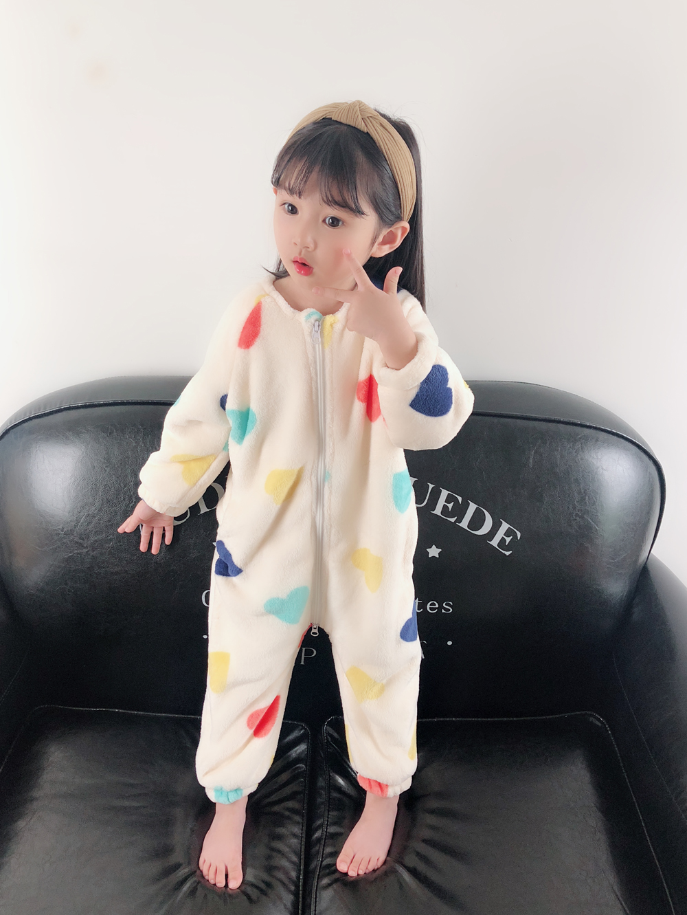 Bộ đồ ngủ bé gái ấm áp một mảnh 1-3 tuổi mùa đông 2 trẻ em flannel dày cô gái trẻ em san hô lông cừu túi ngủ áo trẻ em