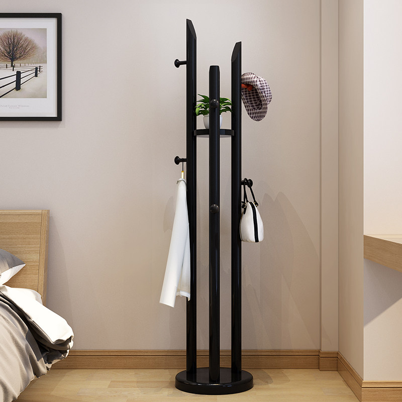 Chinese style solid wood coat rack simple household small apartment creative living room corner shelf hanging hanger floor bedroom