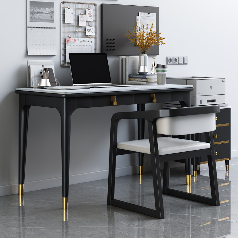 Light luxury slate desk simple modern home bedroom desk quality luxury desktop computer desk solid wood