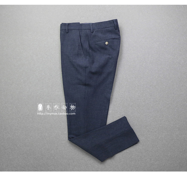 Vertebrate nam denim màu xanh stretch Slim phù hợp với quần hai mảnh phù hợp với phong cách Châu Âu và Mỹ phù hợp với chuyên nghiệp