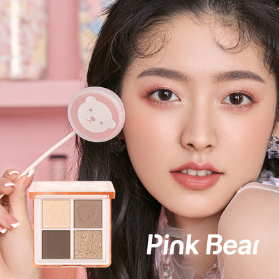 PINKBEAR皮可熊暗恋滋味四色眼影盘大地色哑光珠光学生彩妆官方