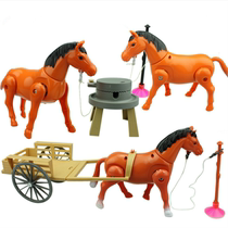 Childrens educational toy rotating pony creative round pile horse pull cart electric toy baby toy horse model