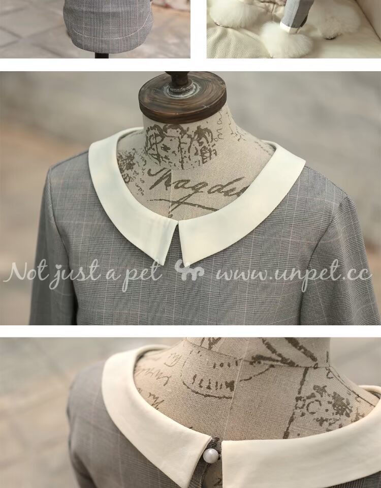UNPET Breguet Pet Phụ huynh-trẻ em mặc Dog Dress Cotton Nhật Bản Cổ áo sọc sọc áo sơ mi dài tay - Quần áo & phụ kiện thú cưng quần áo cho thú cưng