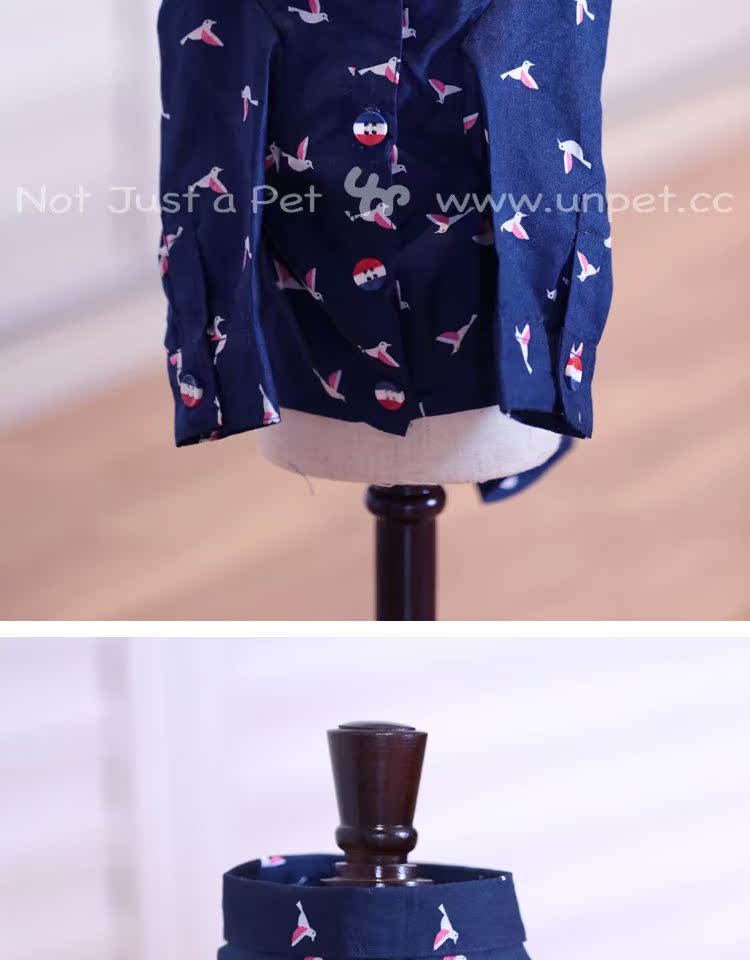 UNPET Breguet Pet Quần áo Teddy Schnauzer Wild England Áo dài tay Bird Cotton Royal Blue Shirt - Quần áo & phụ kiện thú cưng quần áo cho chó con