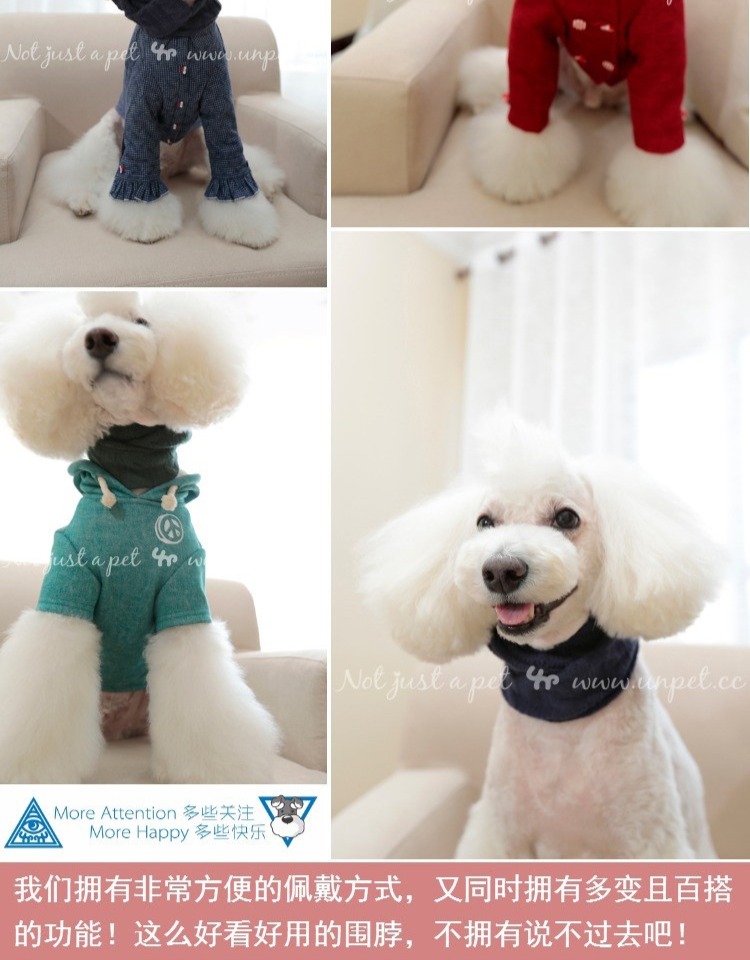 UNPET Breguet Pet Quần áo Mèo Dog Khăn quàng mùa đông Ấm hoang Bib Bib Phụ kiện Cổ áo cao Chống bẩn Cổ áo giả - Quần áo & phụ kiện thú cưng thời trang cho chó