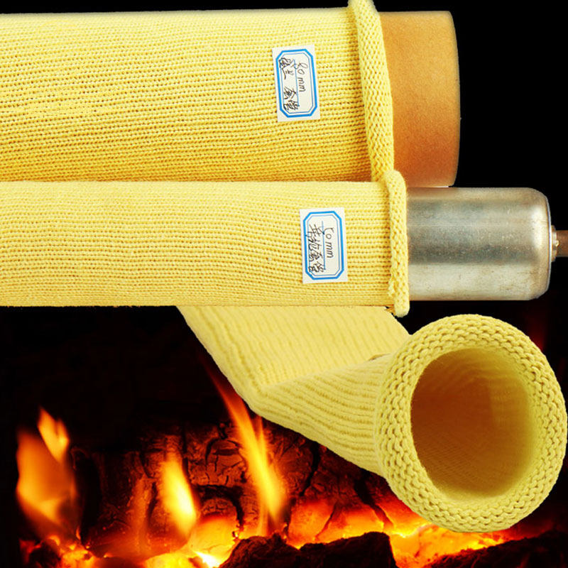 Bending steel GRP furnace roller way protective cloth cover 4cm high temperature resistant knitted aramid sleeve abrasion-proof anti-cut floral mark-Taobao