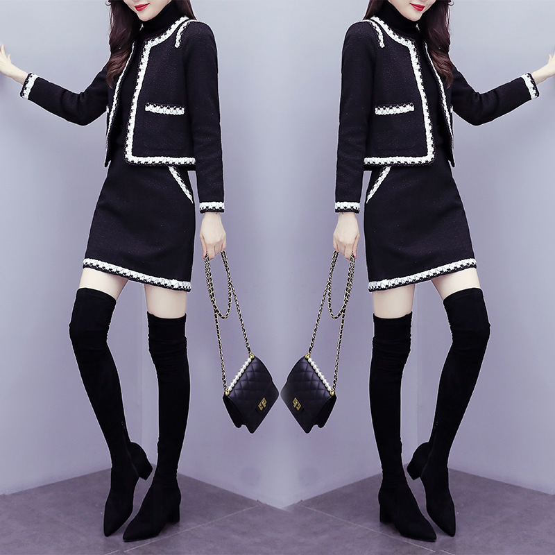 Tide brand Ocnltiy Autumn and Winter famous Yuan Ocnltiy Perfume Cover Hairdress Two pieces of temperament goddess suit