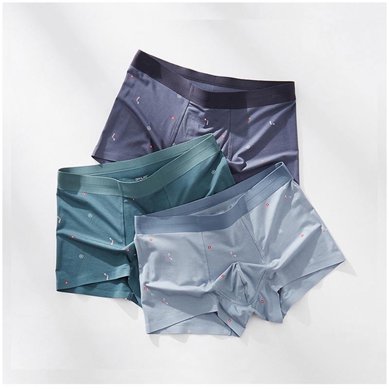 Underpants Men's pure cotton stalls Four corners Short pants, Young personality trendy Sexy Breathable Ice-Breathable Ice-Free Men's Four Corner Pants