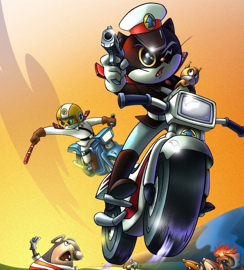 淘公仔黑猫警长套装国漫手办玩偶汽车装饰摆件