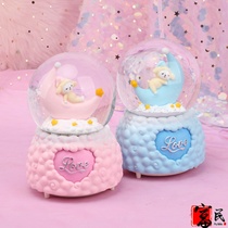 Large crystal ball music box home living room cute sheep beauty dream snow decoration student gift ornaments