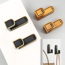 New Chinese Clothes Hook Shoes Cabinet Perforated Wall Clothing Cap Hook Clothes Wardrobe Hung Clothes Hook Single Black Brass Yellow Bronze