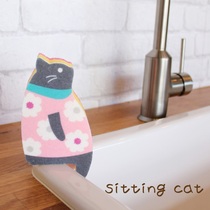 Spot Marna made in Japan sitting cat sponge cleaning cloth Dishwashing cloth Cute sitting cat sponge wipe