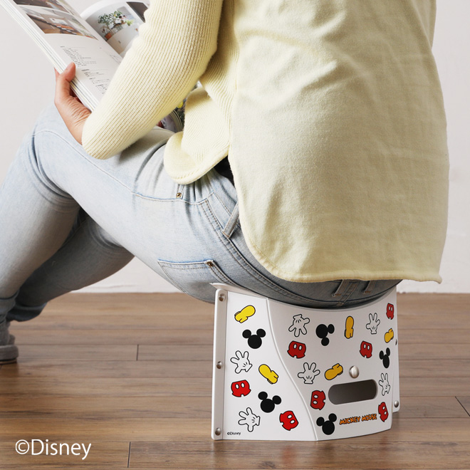 Japan PATATTO mini folding stool portable light outdoor small stool Mickey small bear vini pattern
