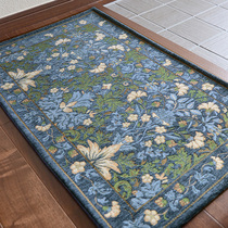 Japanese dark blue high-grade elegant retro Hall mat porch mat indoor floor mat carpet foot pad
