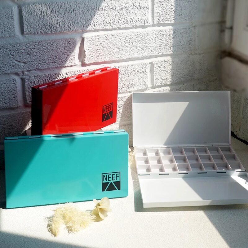 Тонер-картридж neef多功能重搪瓷折叠颜料调色盒24格固体颜料多功能调色盘水粉水彩盘