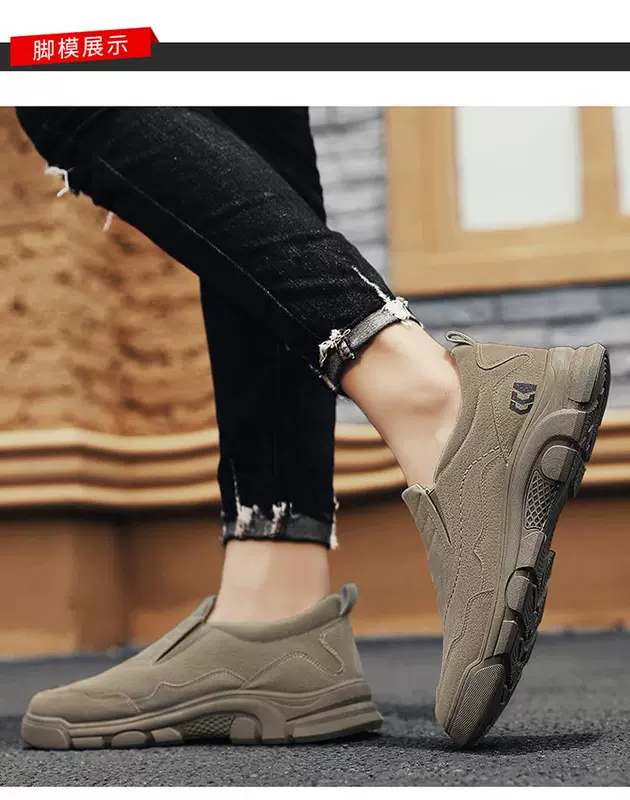 giày lười bảo hộ Bảo hiểm lao động không dây giày nam mùa hè công trường xây dựng giày đi làm giày thể thao và giải trí cho nam giày leo núi chống trượt Giày bảo hộ không dây giày lười lao động